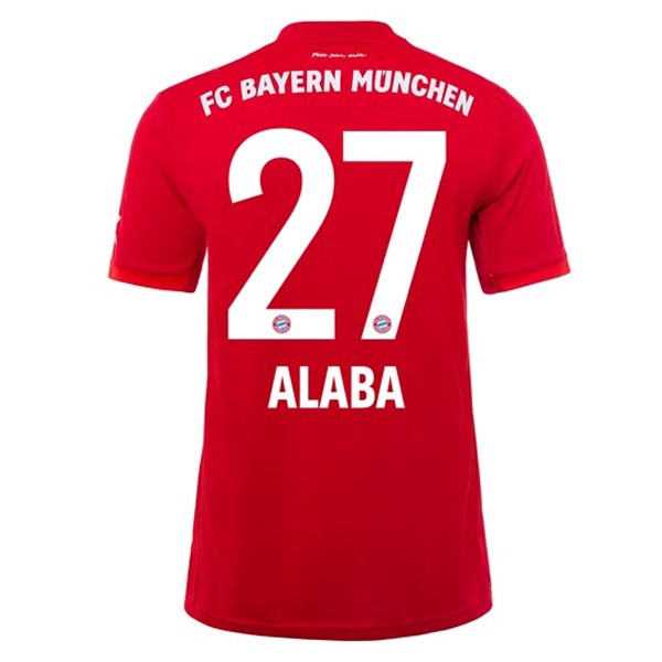 Camiseta Bayern Munich NO.27 Alaba 1ª 2019/20 Rojo